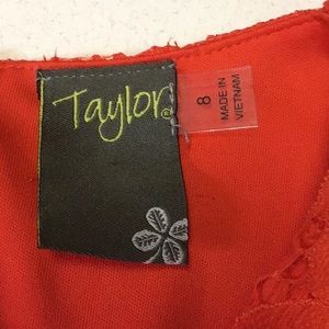 Taylor Orange Spice Textured Jersey Dress